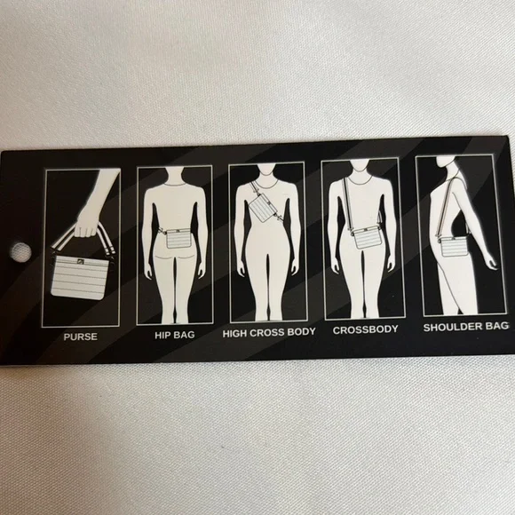 Think Royln Black Crossbody Bag with Striped Strap - Picture 2 of 5